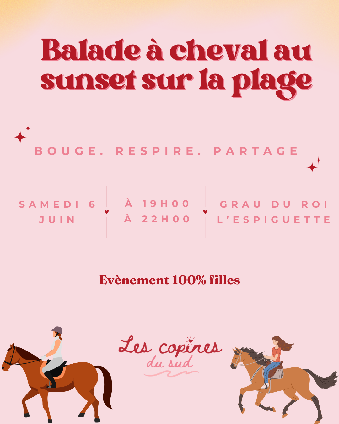 BALADE À CHEVAL SUNSET PLAGE
