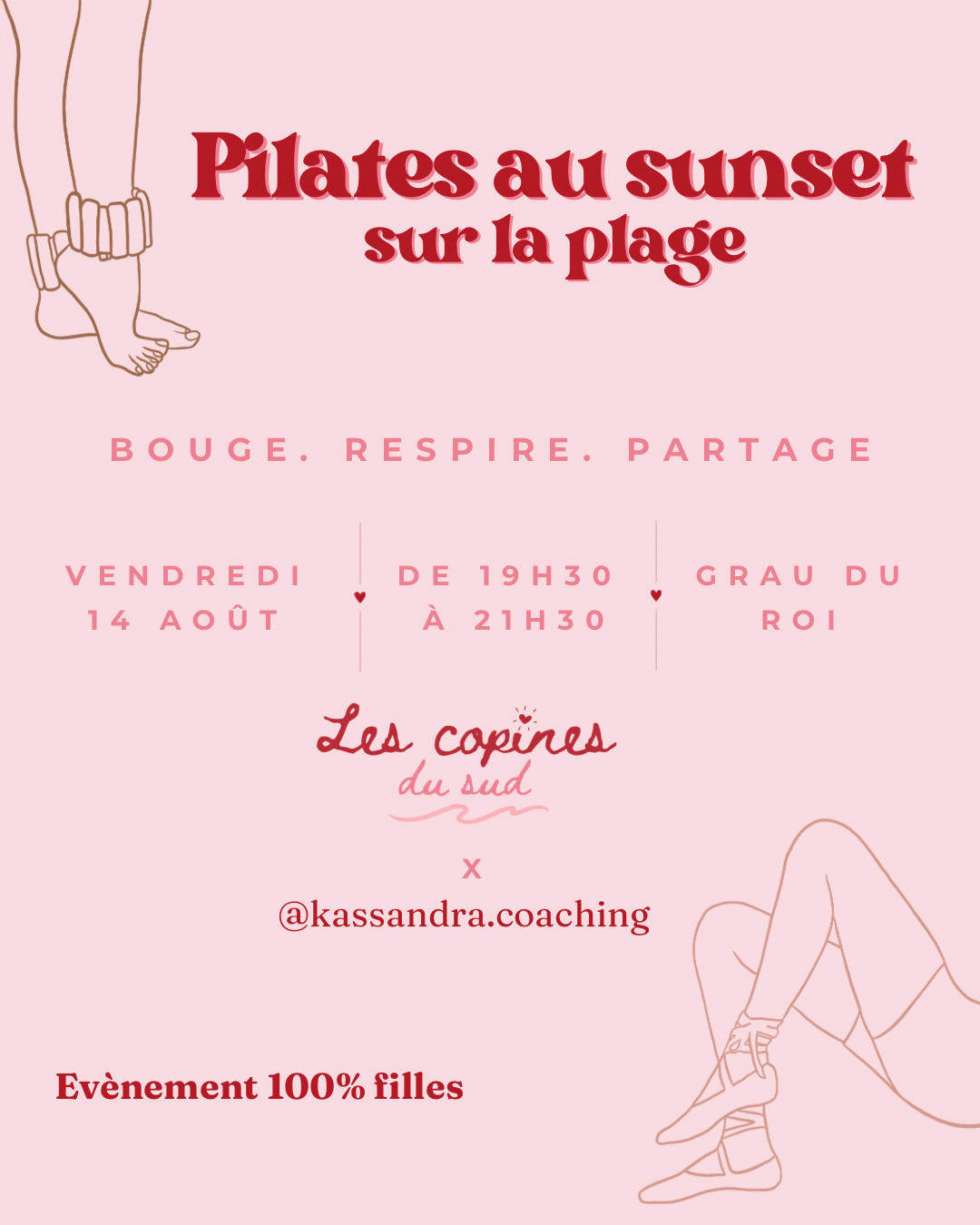 Pilates sunset à la mer - Grau du Roi