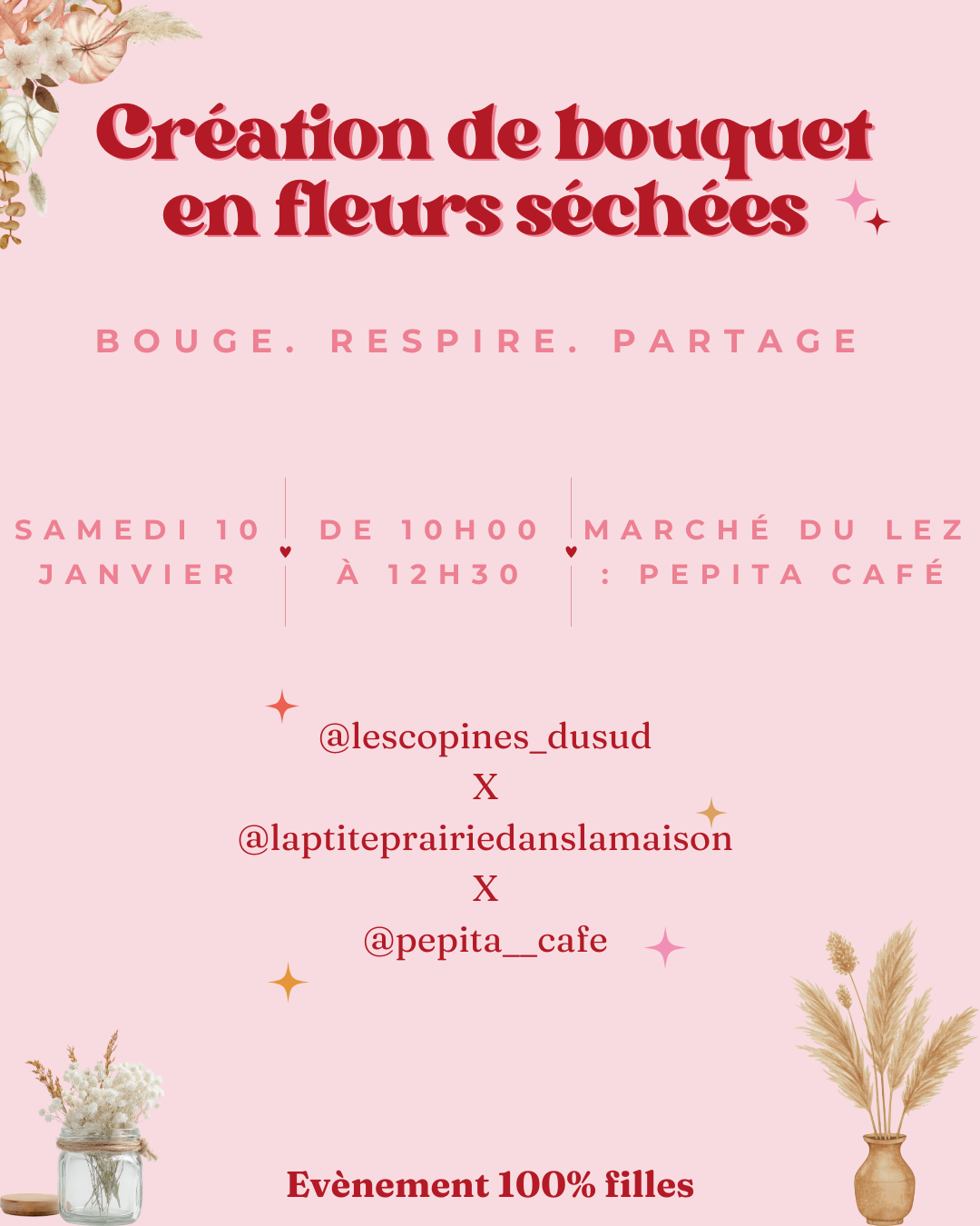 ATELIER BOUQUET EN FLEURS SÉCHÉES