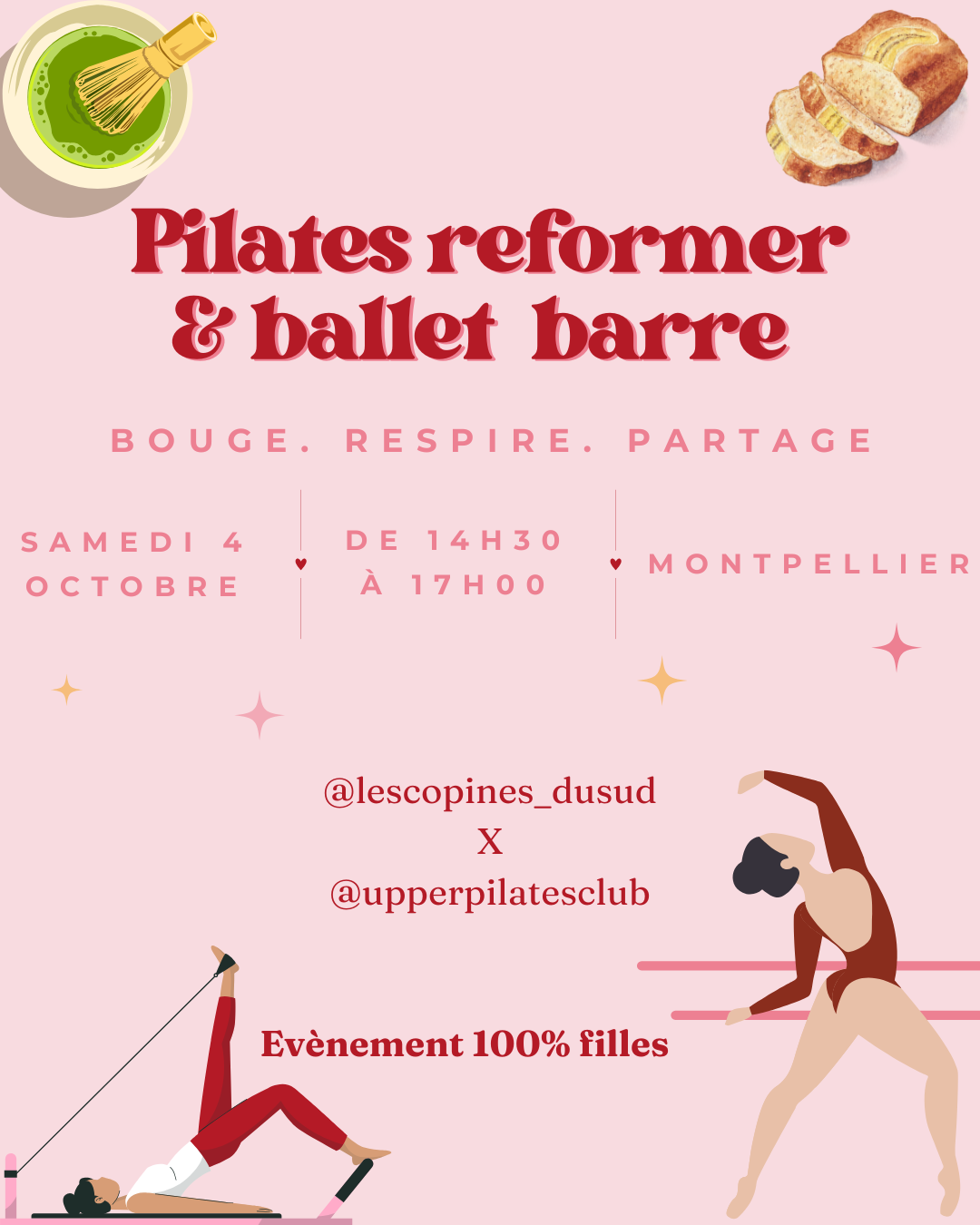 PILATES REFORMER, BALLET BARRE ET GOÛTER